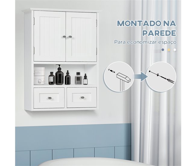 Armario de Pared MDF kleankin, hogar - baño 50 Blanco