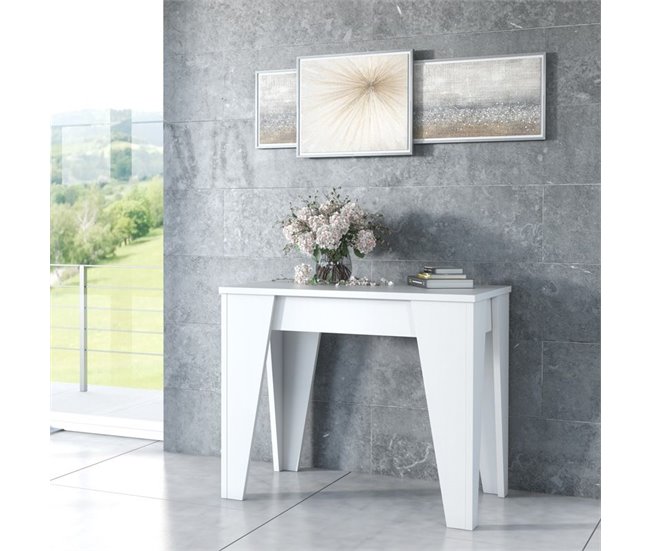 Mesa consola extensible TM 90x53 Blanco