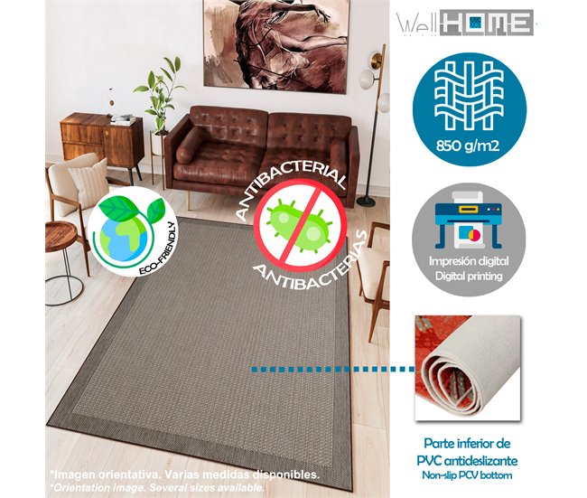 Alfombra De 80 X 120Cm 120x80 Beige