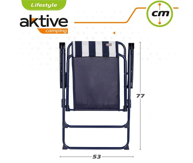 Silla plegable fija rayas marineras Aktive Garden Azul