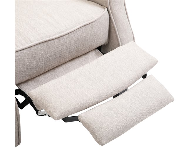 Sillón Relax Tela, Metal, Madera, Espuma HOMCOM Gris