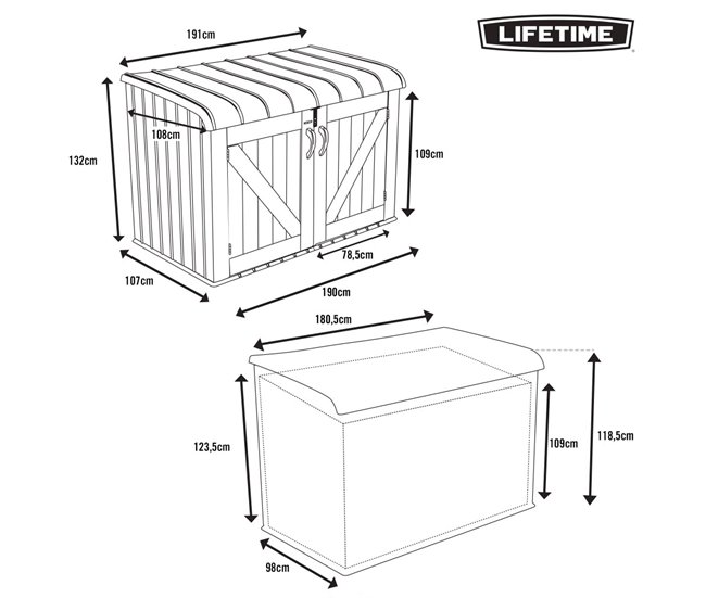 Arcón para exterior ultrarresistente Lifetime uv100 Beige
