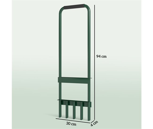 Aireador Púas Huecas Acero Outsunny Verde