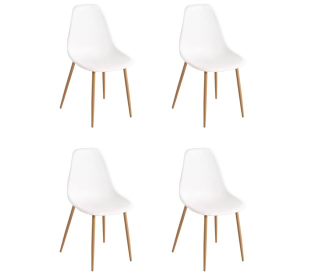 Acomoda Textil – Conjunto de 4 Sillas para Comedor Ergonómicas Blanco