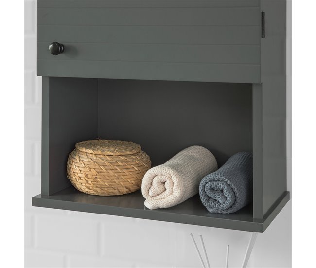 Armario de Pared con 3 estantes BZR25-DG SoBuy Gris Oscuro
