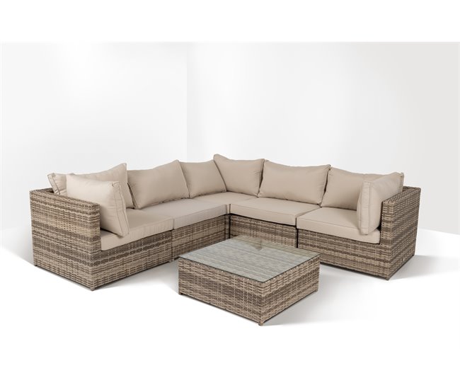 Set jardín con sofá rinconera TURIN IV Beige