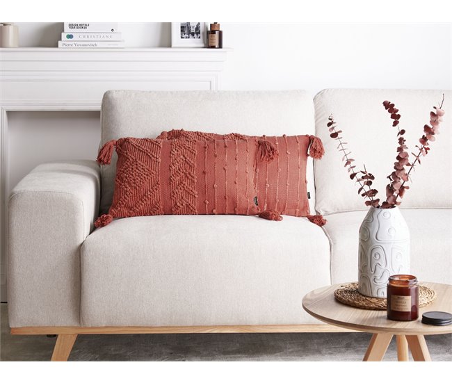 Beliani Cojín decorativo VALVARIA Rojo