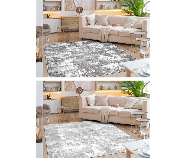Alfombra MATEO 8038/644 Moderna antiguo - estructural 80x150 Gris