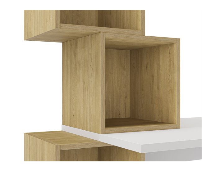 Mesa de escritorio con estanteria lateral BALANCE 4H Blanco