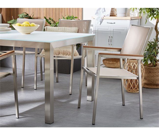 Beliani Conjunto de comedor GROSSETO Beige