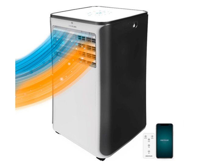 Aire acondicionado portátil ForceClima 9500 Soundless Heating Connnected Cecotec Blanco/ Gris