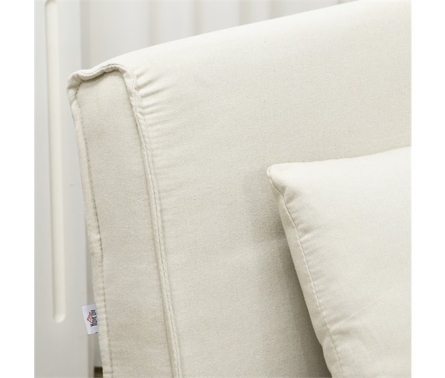 Sofá Cama Individual Poliéster, Espuma HOMCOM Crudo