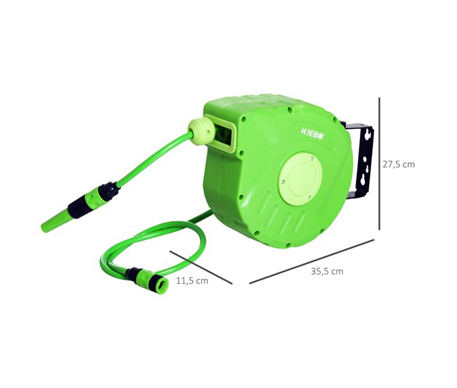 Carrete PP, PVC Outsunny, ferretería - utensilios de trabajo Verde