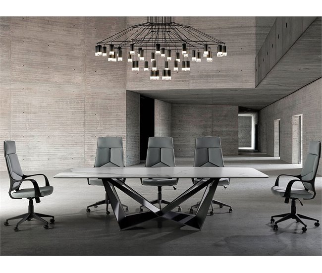 ANGEL CERDA Silla oficina giratoria gris Negro