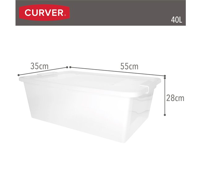 Curver Caja de almacenaje con tapa Bi-Box 40L Blanco