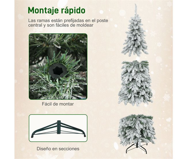 Árbol de Navidad Plástico, Acero HOMCOM, hogar - decoración Verde