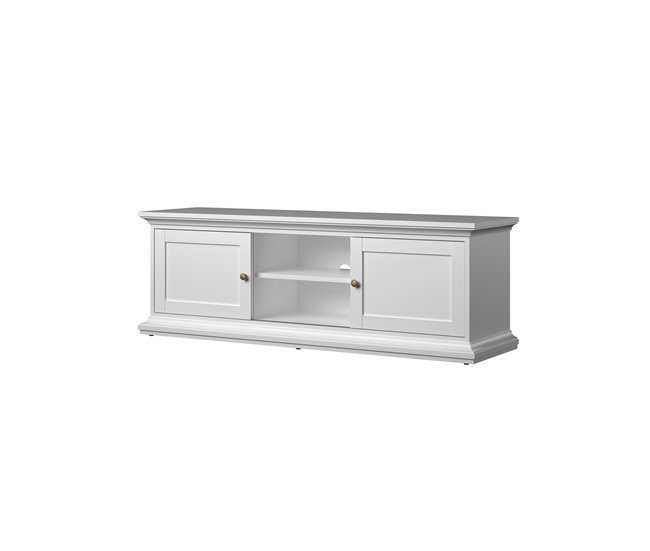 Mueble TV 2 puertas laminado blanco PARIS Blanco