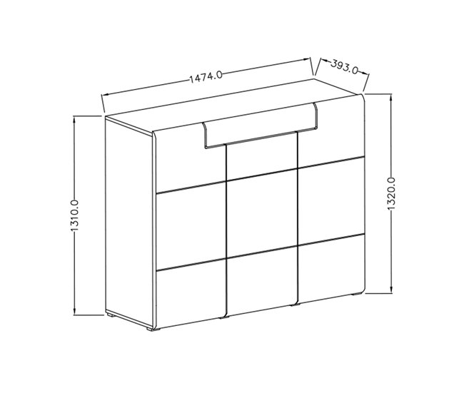 Aparador 3 puertas 1 cajón Jules 147 Blanco