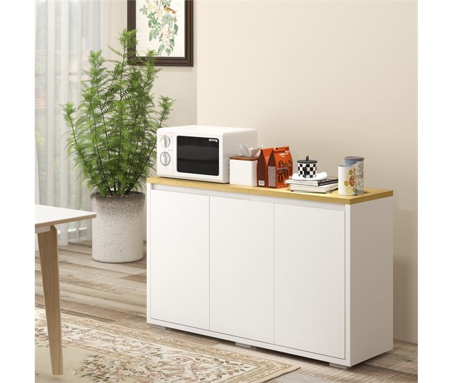 Aparador de Salón Melamina de Madera HOMCOM Blanco