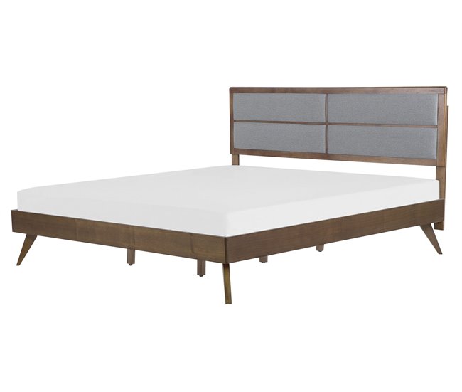 Beliani Cama con somier MDF POISSY 167x202 Gris