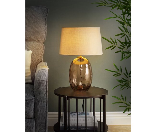 Beliani Lámpara de mesa BONELLI Gris