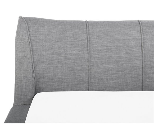 Beliani Cama de agua Piel NANTES 188x237 Gris Claro