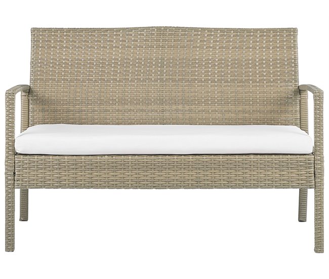 Beliani Conjunto de jardín Ratán sintético MARSALA Natural