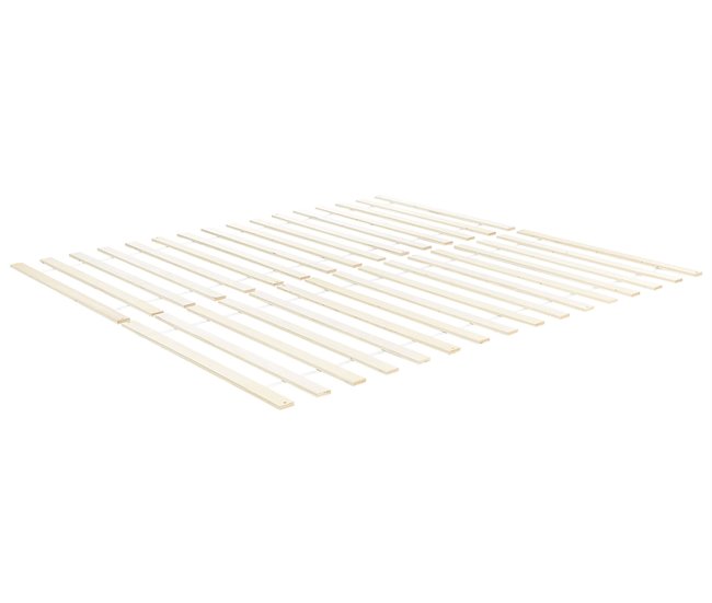 Beliani Cama con somier Madera de pino VANNES 167x209 Blanco