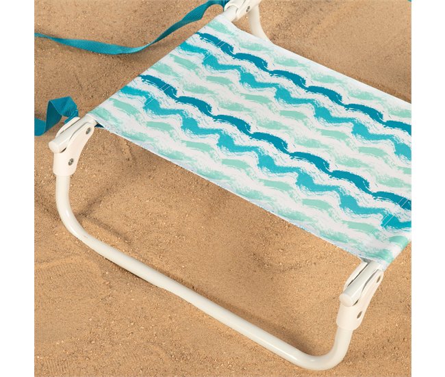 Aktive Silla baja plegable de playa con estructura de acero Azul