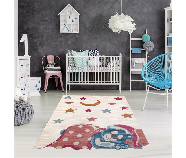 Alfombra infl TOYS 75323 oso de peluche para niños moderno Crema