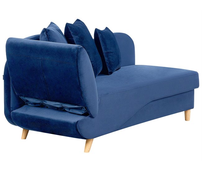 Beliani Chaise longue Terciopelo MERI Azul Marino