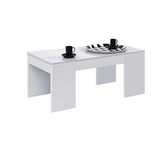 Mesa de centro elevable Kendra 100x50 Blanco