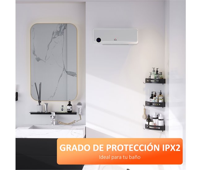 Calefactor Cerámico de Pared PP, PA HOMCOM, hogar - climatización Multicolor