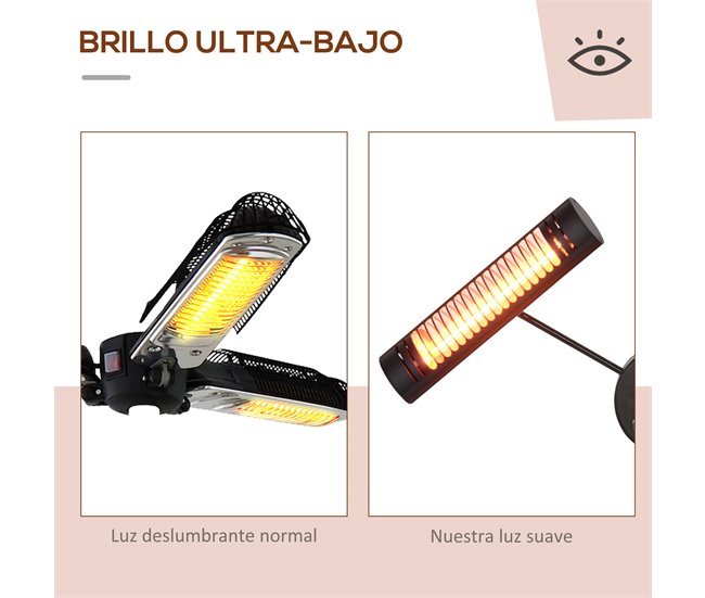 Calefactor Exterior Outsunny 842-279V91BK Negro