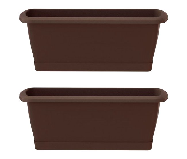 2x Jardinera Respana con soporte Marron