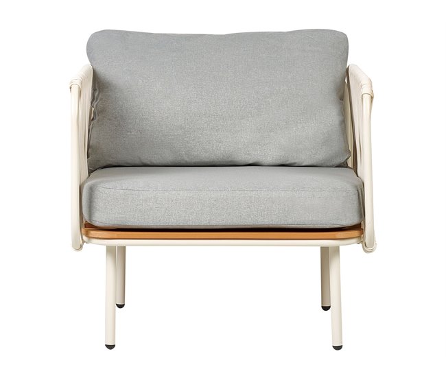 Beliani Conjunto longue SENISE Blanco/ Gris
