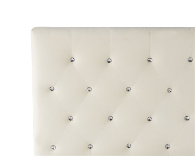 Beliani Cama con somier Terciopelo AMIENS 151x217 Beige