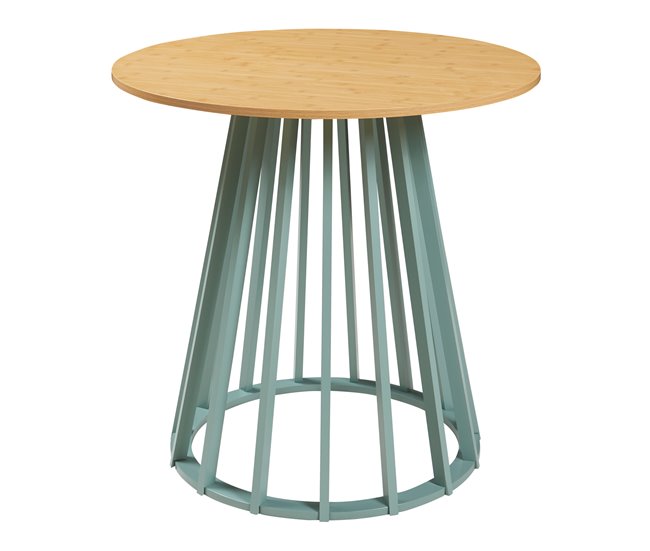 Mesa de comedor Lensuu redonda [en.casa] Verde