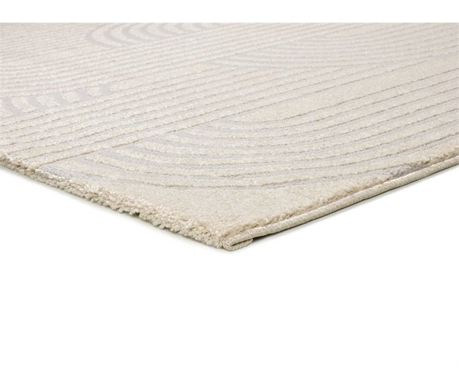 Alfombra geométrica con relieve BARESA - ATTICGO 80x150 Plateado