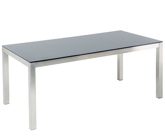 Beliani Mesa de jardín GROSSETO 90x180 Negro
