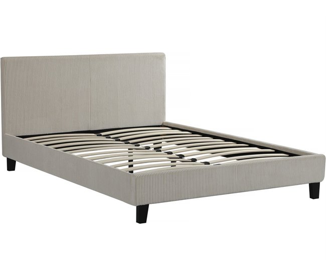 Cama en pana 160x200 Beige