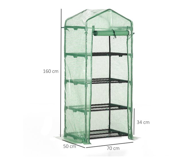 Invernadero de Jardín Acero, PE Outsunny Verde