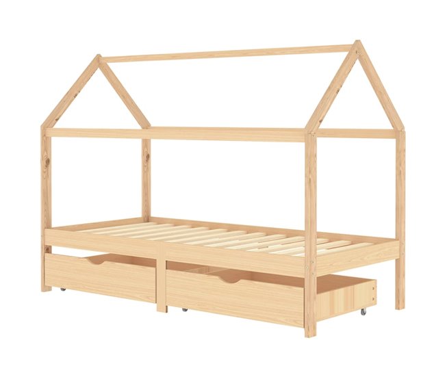 Estructura De Cama Infantil 206x97 Marron