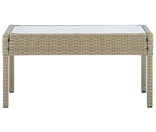 Beliani Conjunto de jardín Ratán sintético MARSALA Natural