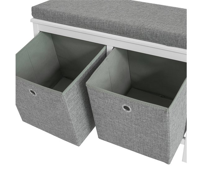 Banco Zapatero de Entreda con 2 Cestas FSR81-HG SoBuy Gris