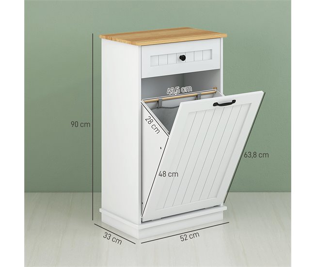 Armario de Baño MDF HOMCOM, hogar - baño Blanco