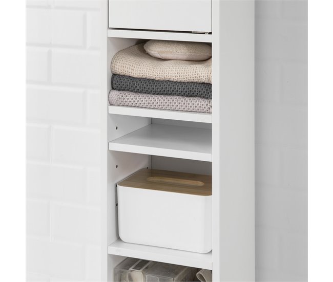 Mueble Columna de baño BZR34-W SoBuy Blanco