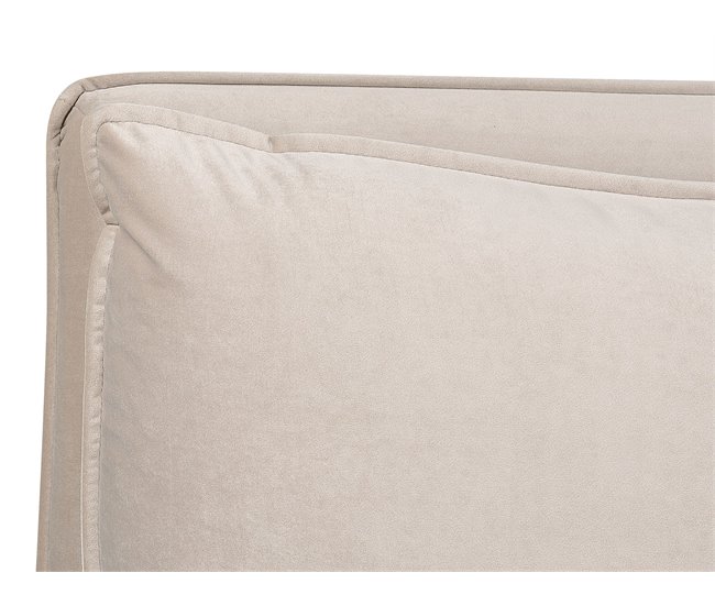 Beliani Cama con almacenaje Terciopelo BAJONNA 183x235 Beige