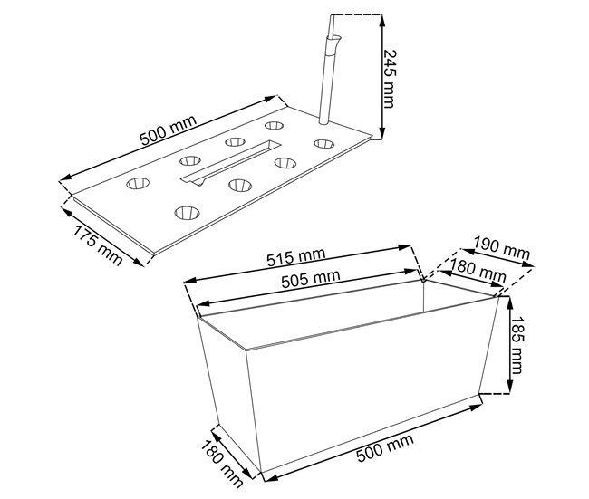 2 unidades de jardinera rectangular 17 litros Antracita