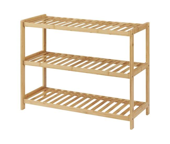 Zapatero Dammfleth de 3 niveles para 9 pares bambú Natural